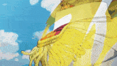 a cartoon drawing of a man with a white collar and a yellow jacket