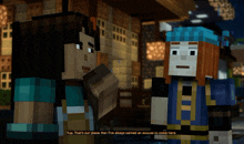 two minecraft characters are standing next to each other and one of them says yup