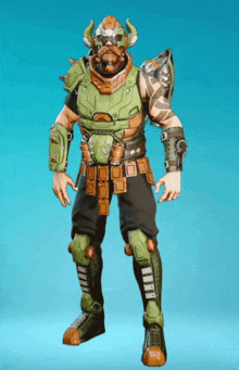 a video game character with horns on his head and a beard