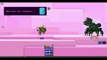 a screen shot of a video game with the words waiting for players on it