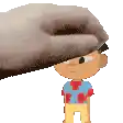 a pixel art of a person putting a towel on a child 's head