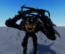 a monster with a smile on its face is standing in a video game .