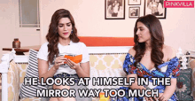 He Looks At Himself In The Mirror Way Too Much Kriti Sanon GIF - He Looks At Himself In The Mirror Way Too Much Kriti Sanon Nupur Sanon GIFs