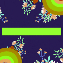 a purple background with flowers and a green sign that says ' muhammad ' on it