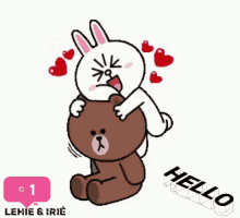 Cony And Brown Love GIF - Cony And Brown Love Hello GIFs