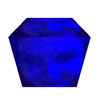 a blue square on a white background that looks like a swirl