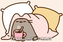 Coffee Cup Lazy Cat GIF