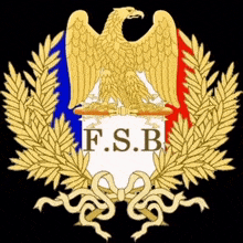 a coat of arms with an eagle and the words f.s.b