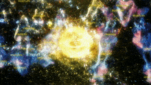 a computer generated image of a galaxy with numbers and letters including the letters a and b