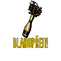 a picture of a bottle of champagne with the words blahopreji