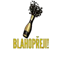 a picture of a bottle of champagne with the words blahopreji