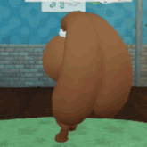 a cartoon bunny is standing on a green rug