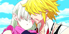 a cartoon of a man and a girl kissing