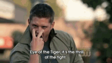 Supernatural: Dean Sings Eye Of The Tiger GIF - Supernatural Dean Winchester Eye Of The Tiger GIFs