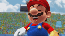 Mario Super Sluggers Mario GIF - Mario Super Sluggers Mario Happy GIFs