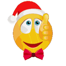 emoji cute santa hat thumbs up like