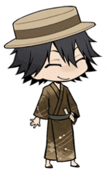 a cartoon character wearing a hat and a robe