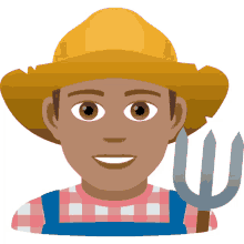 farmer joypixels farmhand agriculturalist pitchfork
