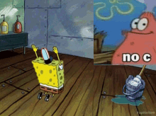 Noc No C No C Awesome Poggers Patrick Spongebob Meme GIF