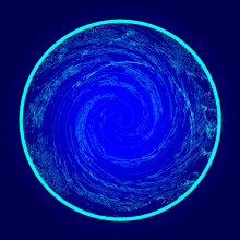 a blue circle with a spiral in the middle