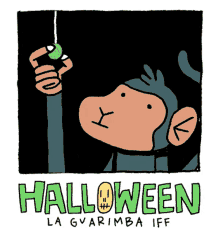 spooky halloween turn off the lights skeleton monkey