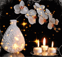 zen moment candles sparkling flower