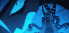 a blue background with a drawing of a dragon on it