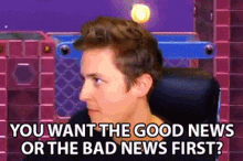 You Want The Good News Or The Bad News First Sam GIF - You Want The Good News Or The Bad News First Sam Redfalcon GIFs