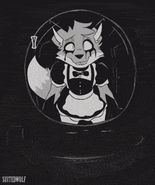 a black and white drawing of a fox with the words aren 't you