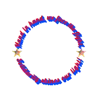 a red white and blue circle with the words " stand in hand we together shine "