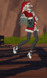 a girl in a red hooded jacket is dancing