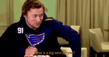 Vladimir Tarasenko What Is A Big Nose For You GIF - Vladimir Tarasenko What Is A Big Nose For You St Louis Blues GIFs