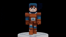 a 3d model of a minecraft character with a blue hoodie