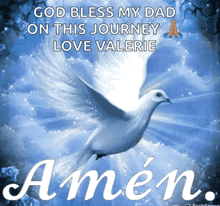 a picture of a dove with the words amen on it