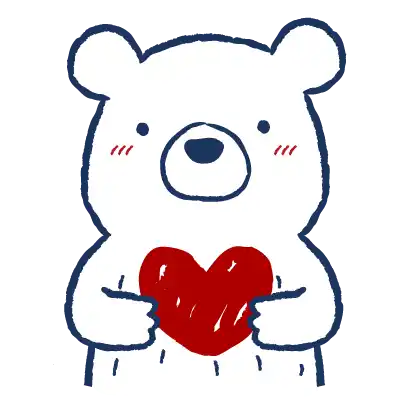 White Bear Sticker - White Bear Heart Stickers