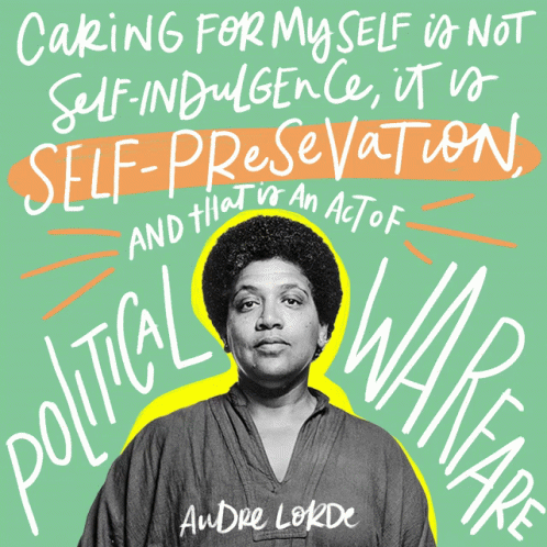 "Quote by and image of Audre Lorde"