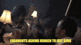a man playing a flute with the words ergonauts asking kraken to list serg on the bottom