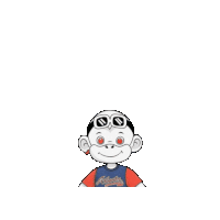 a cartoon character is wearing a shirt that says atlanta on it
