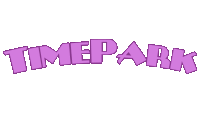 the word timepark is written in purple letters on a white background