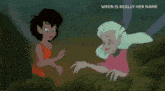 a cartoon of a fairy helping another fairy with the words `` help it grow '' .