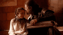 Father Stark And Daughter Bonding GIF - Sean Bean Maisie Williams Arya Stark GIFs