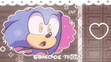 a cartoon of sonic the hedgehog with the words sonic de show on the bottom left