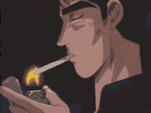 cigarette anime smoking fire lighter