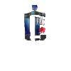 a pixel art drawing of a bottle of vodka with a red heart in it .