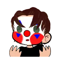 a drawing of a person wearing a clown costume