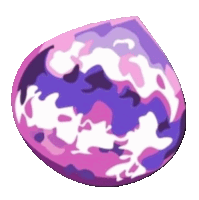 a cartoon illustration of a pink and purple planet with a white border .