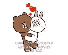 cony brown cony and brown love couple hug me