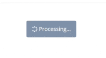 a button that says processing on it on a white background