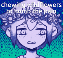 Omori Chewing Wildflowers GIF - Omori Chewing Wildflowers To Numb The Pain GIFs