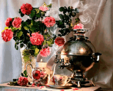 Red Flowers GIF - Red Flowers Teacup GIFs